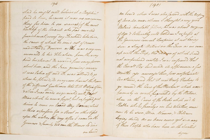 A digitised copy of John Hunter’s journal in sloped, cursive writing.