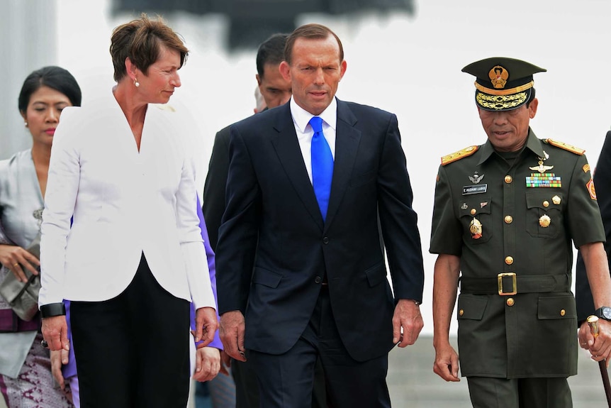 Tony and Margie Abbott depart Kalibata Heroes' Cemetery