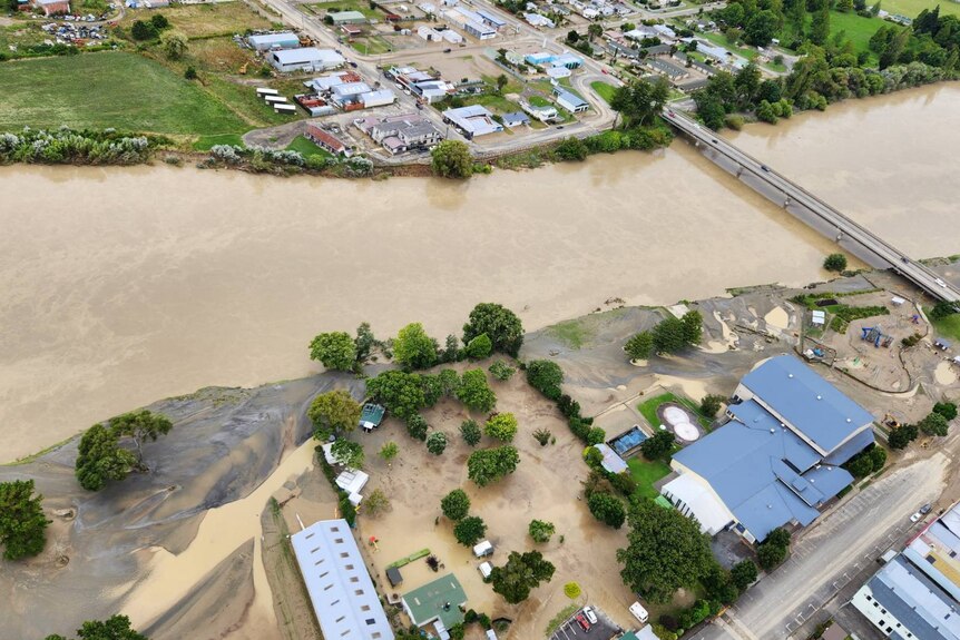 A view of flood damage in the the aftermath of cyclone Gabrielle.
