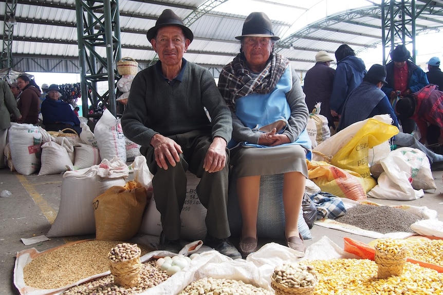 Saquisilì farmer Cesar Agusto Almache with his wife Elsa Omate