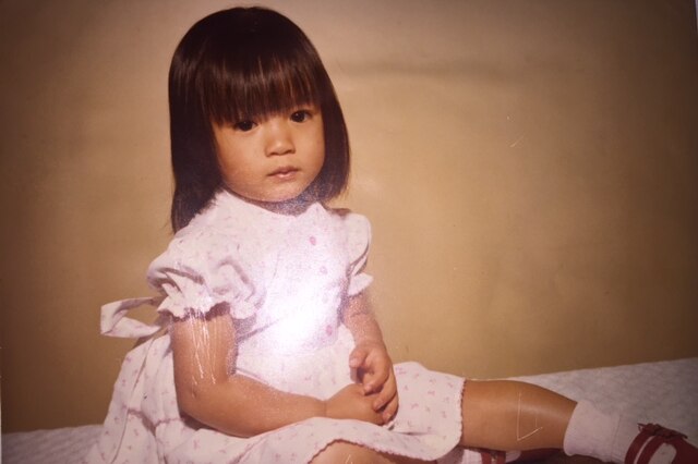 Vietnam war baby Chantal Doecke as a toddler