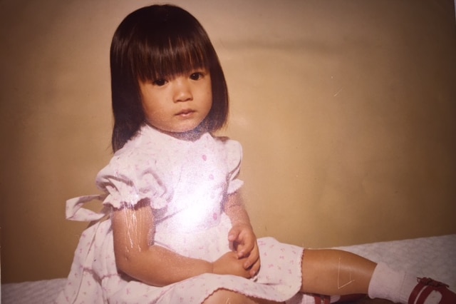 Vietnam war baby Chantal Doecke as a toddler