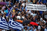 Pro-Euro protesters in Athens