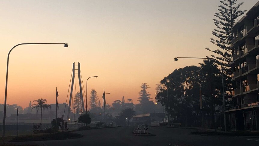 A smoky start to the day has been a regular occurrence in Port Macquarie.