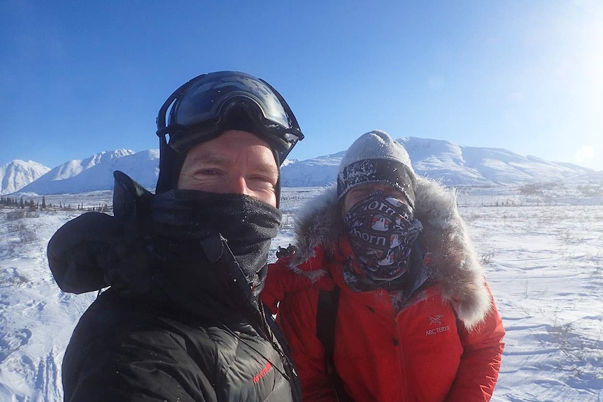 Brisbane bicycle mechanic Troy Szczurkowski (left) in Alaska