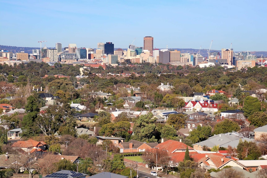 The Skyline of Adelaide looking south