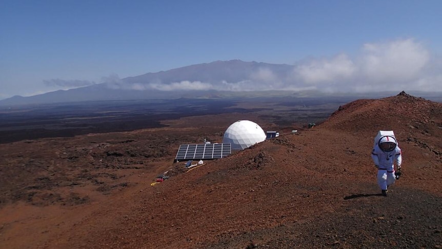 The geodesic dome on Mauna Loa volcano in Hawaii.