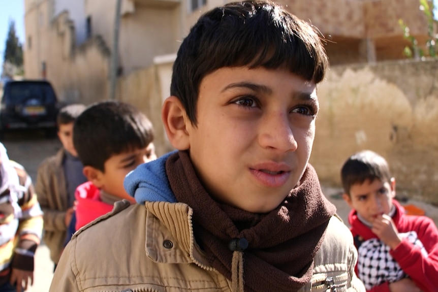 Children in the Palestinian village of Kafr Qaddum.