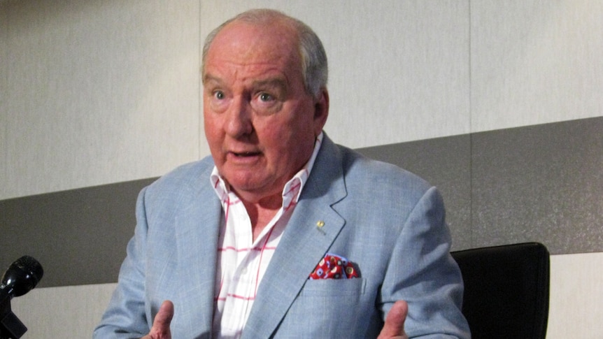 Broadcaster Alan Jones holds a press conference