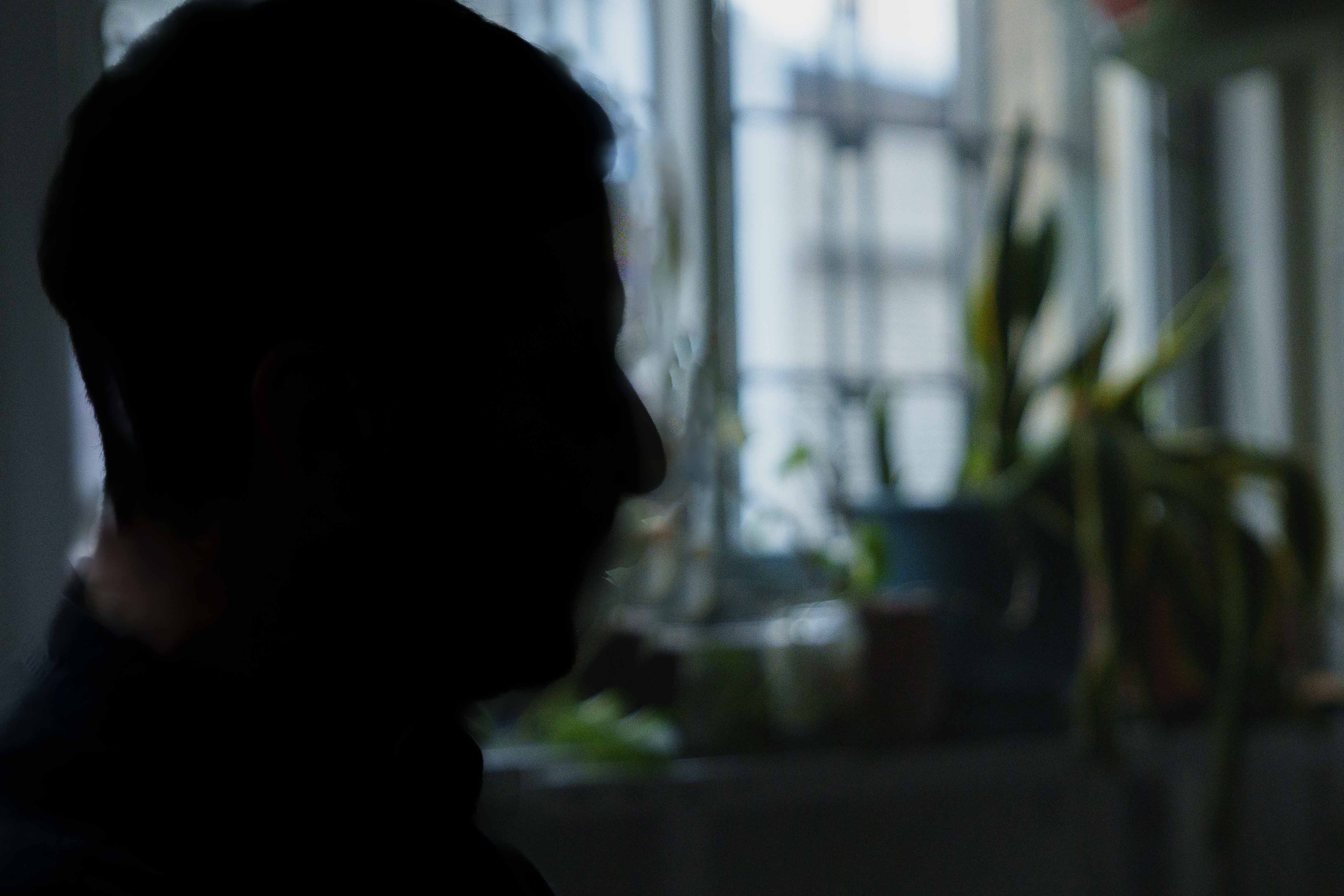 The silhouette of a man