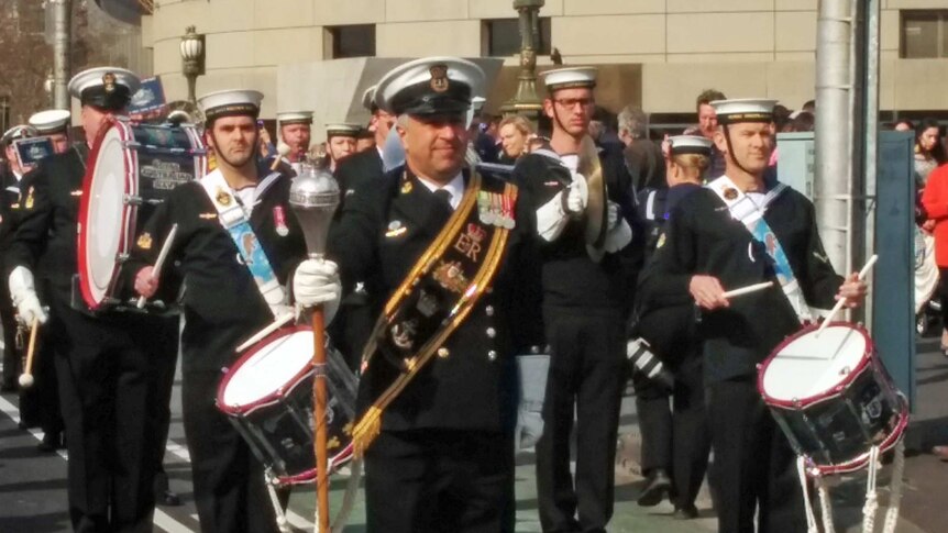 WWI commemoration parade in Melbourne CBD