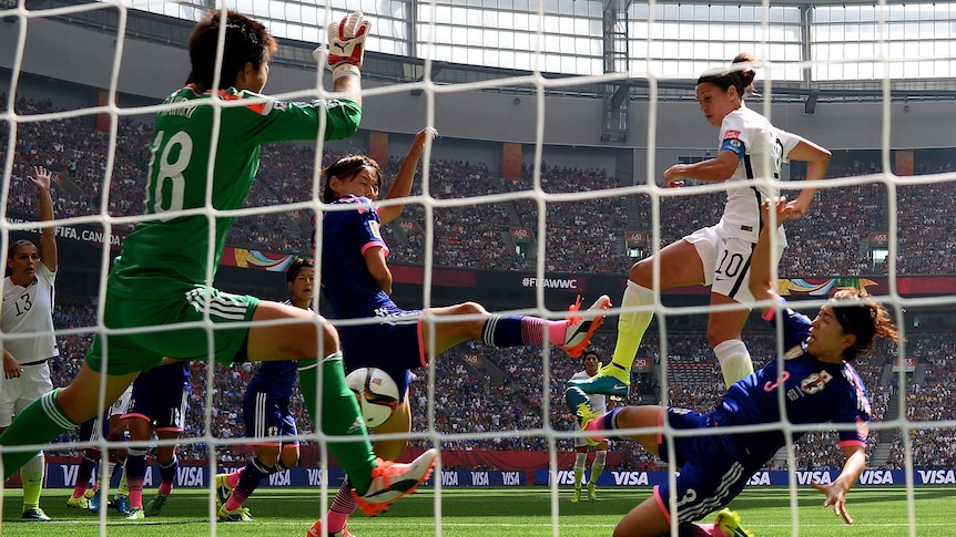Carli Lloyd opens the scoring in the FIFA Women's World Cup final