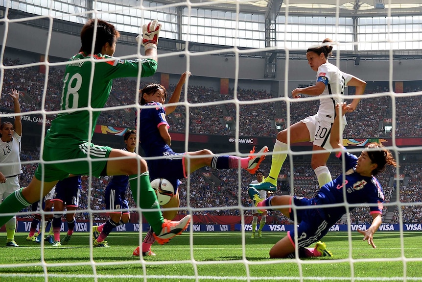 Carli Lloyd opens the scoring in the FIFA Women's World Cup final