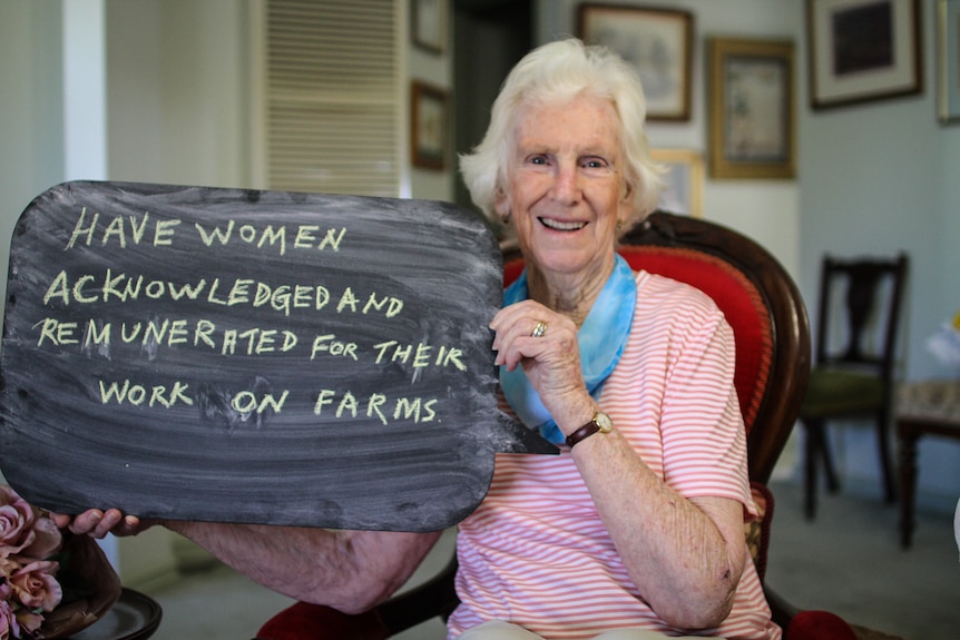 CWA member and ex-farmer Dorothy Houlden at home in her lounge room.