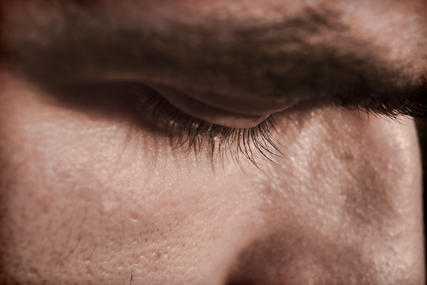 Close up of male, depression generic image.