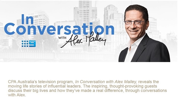 Promotion for In Conversation with Alex Malley TV program.