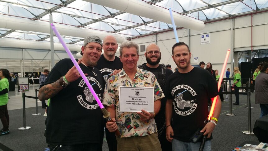 Tim Rose, the actor who played Admiral Ackbar in Star Wars Episode VI is an honorary member of the Sons of Obiwan Saber Academy.