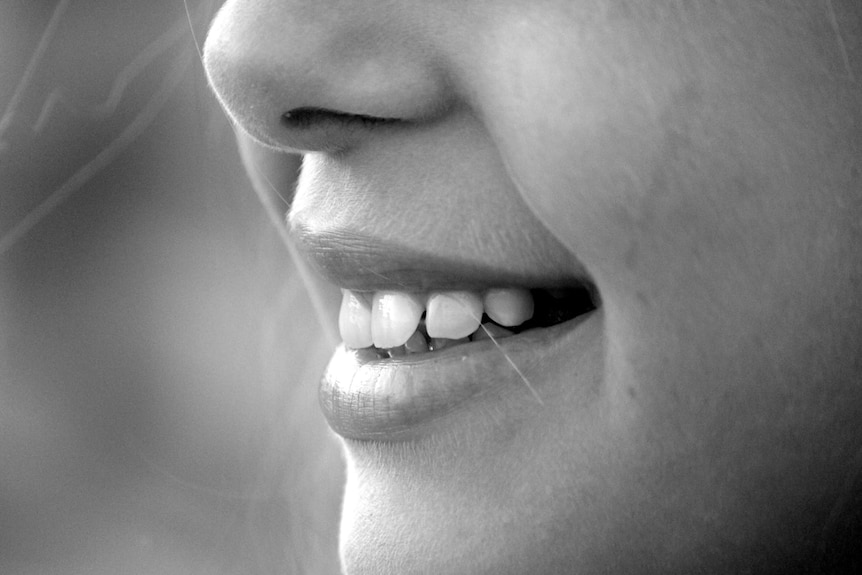 Close up shot of a nose, mouth and chin