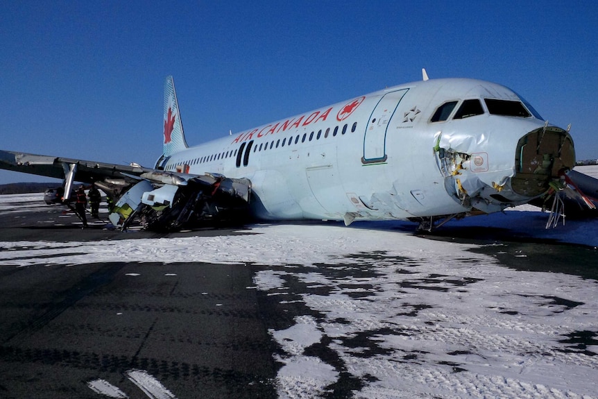 Air Canada plane skids off runway