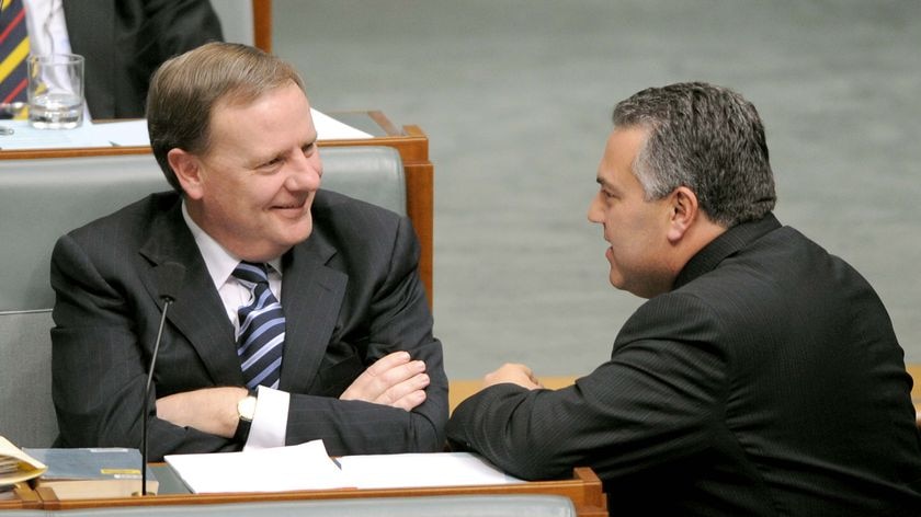 Tongues are wagging... Peter Costello's announcement to quit politics came after Joe Hockey's leadership claims