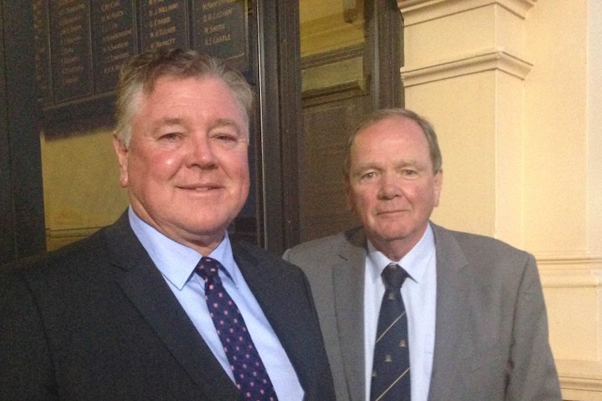 Incoming City of Kalgoorlie-Boulder chief executive John Walker and Mayor John Bowler at Kalgoorlie Town Hall