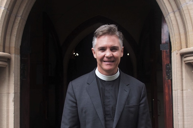 The Reverend Michael Jensen outside St Mark's Anglican Church (St Marks Darling Point)