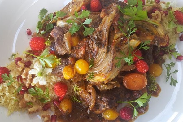 Goat tagine with fennel and pumpkin