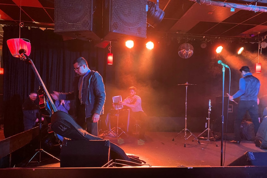 A band rehearses at a Melbourne jazz club.