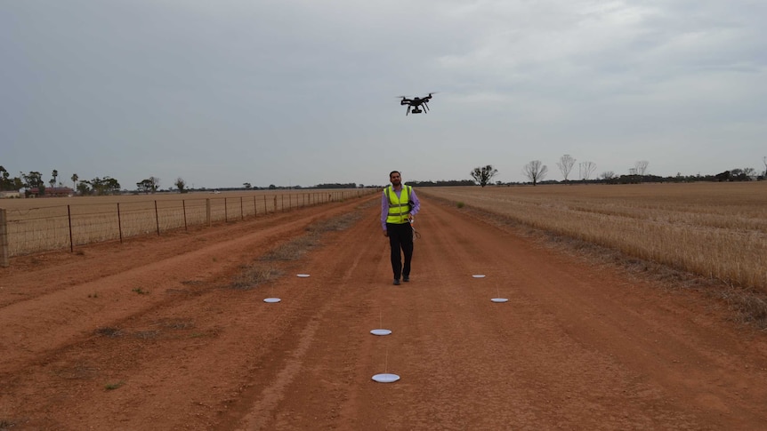 Professor Javaan Chahl flies drone