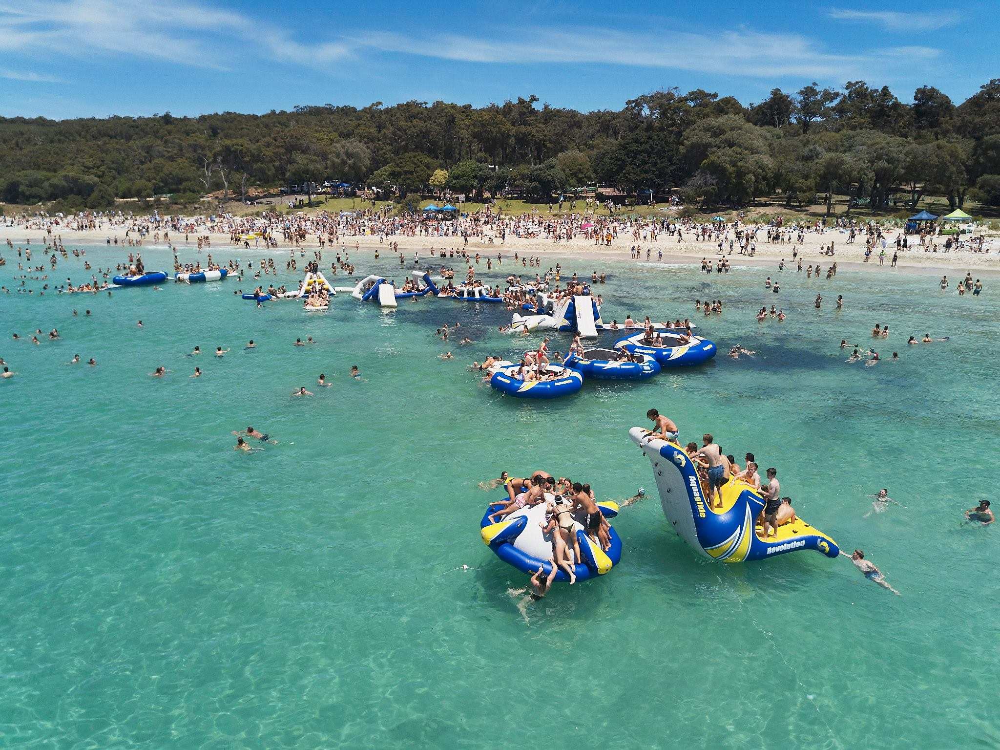 School leavers enjoying Meelup Beach.