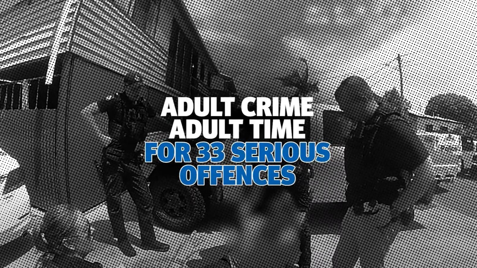 A screenshot from a Queensland government advertisement video on youth crime.