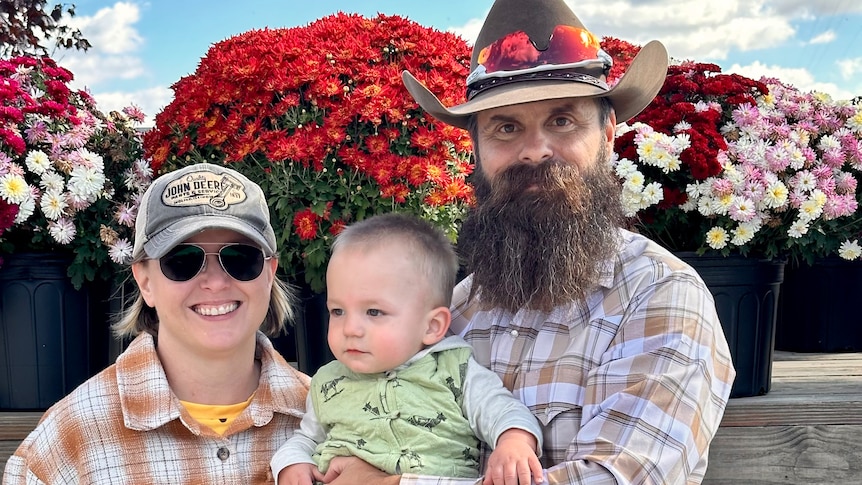 Brian Firebaugh with wife April and son Rooster
