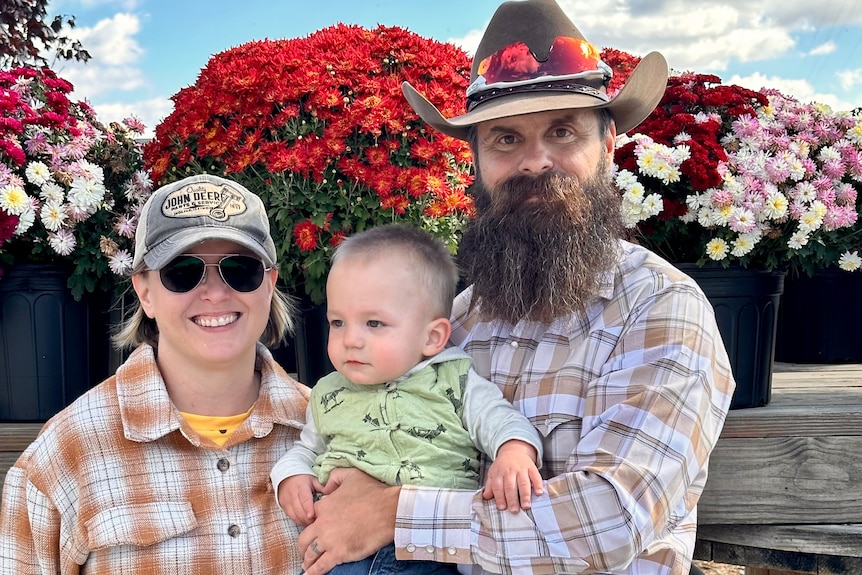 Brian Firebaugh with wife April and son Rooster