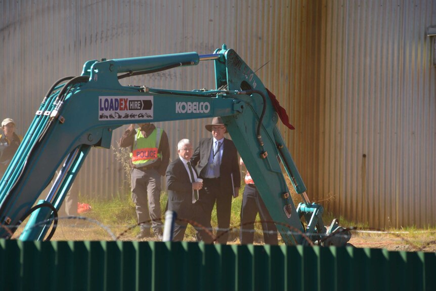 Detective Superintendent Des Bray at the search for the Beaumont children at the North Plympton New Castalloy factory site
