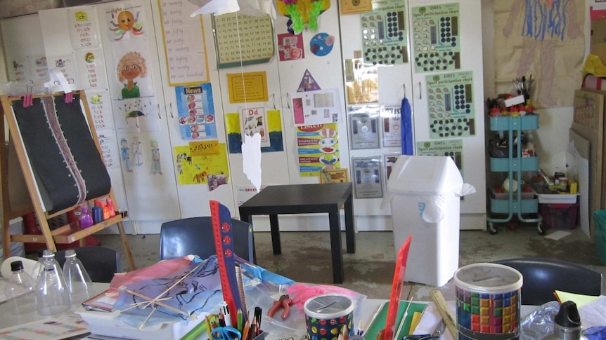 A classroom full of colourful drawings and activities