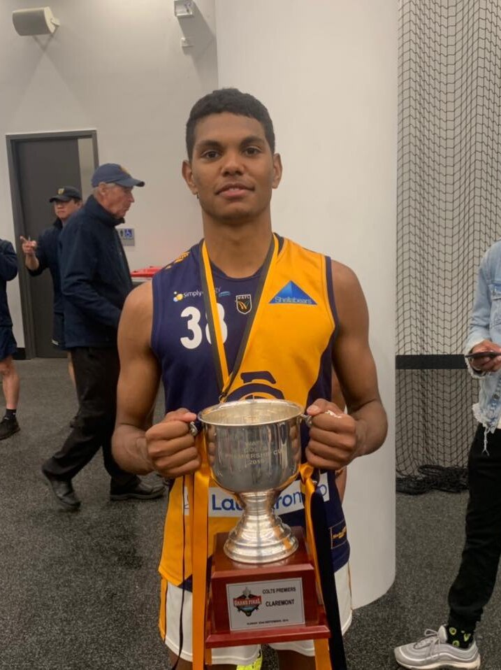 Isaiah Butter with WAFL Colts Premiership Cup
