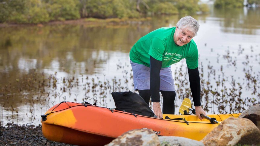 Bill van Nierop gets ready to train for the 2200km Long Kayak for Lungs