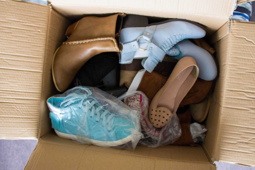 A box full of shoes