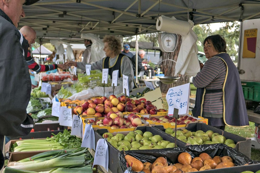 The farmers market at Girgarre helps raise money for local services.