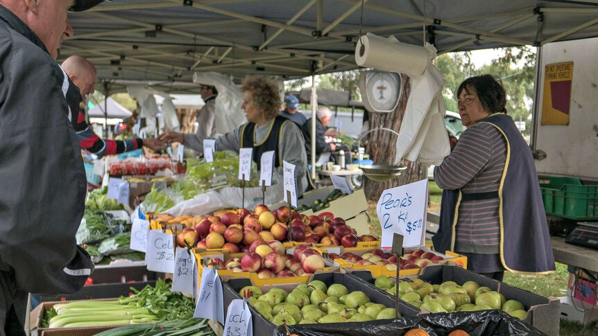 The farmers market at Girgarre helps raise money for local services.