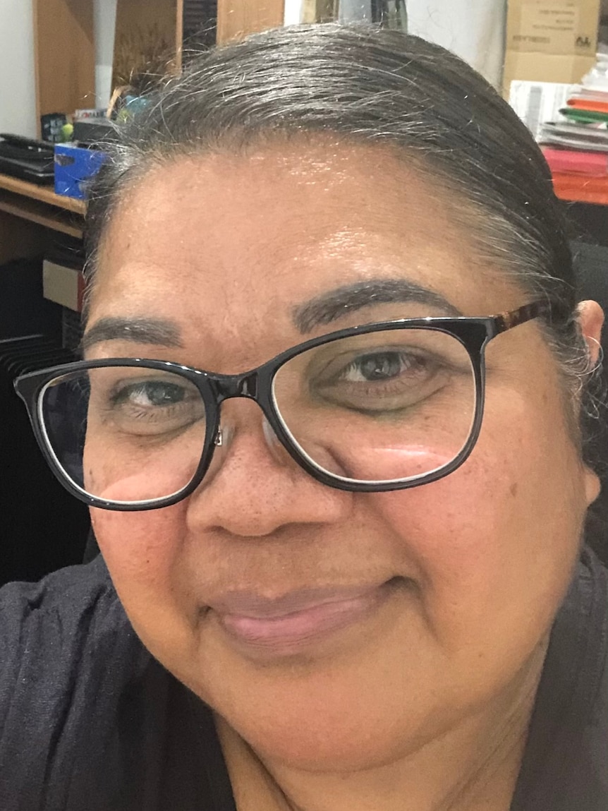 A close up of an Aboriginal lady's face.