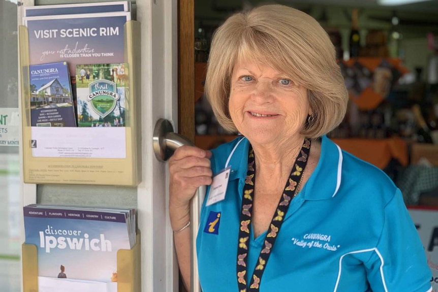 A tourism advisor outside Canungra Visitor Information Centre