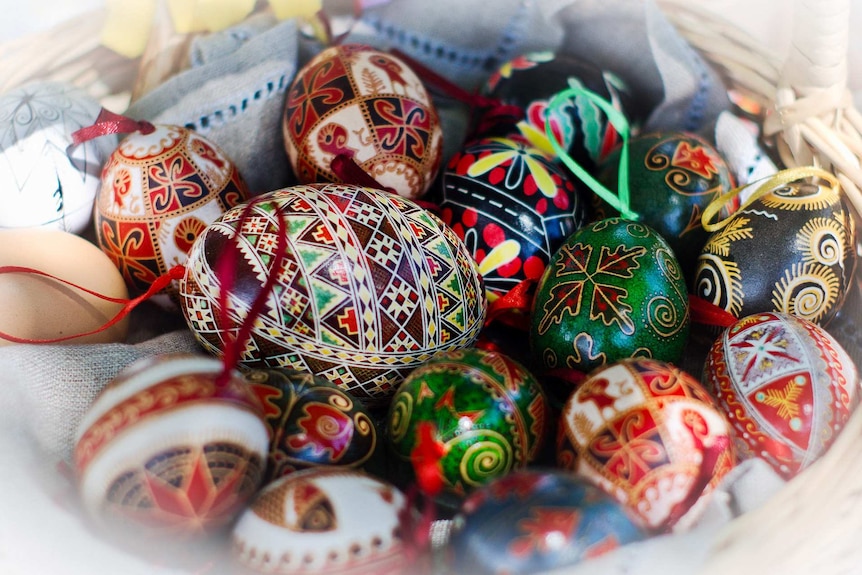 Traditionally decorated Easter eggs