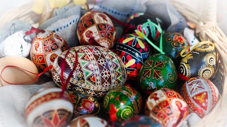 Traditionally decorated Easter eggs