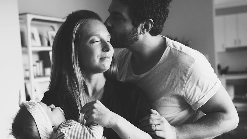 Rachael and Jonny Casella, with baby Mackenzie