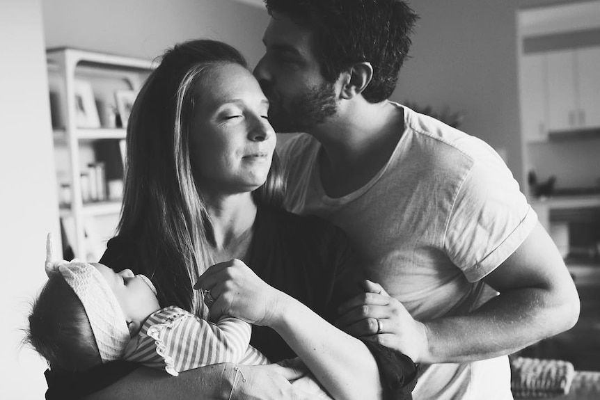 Rachael and Jonny Casella, with baby Mackenzie