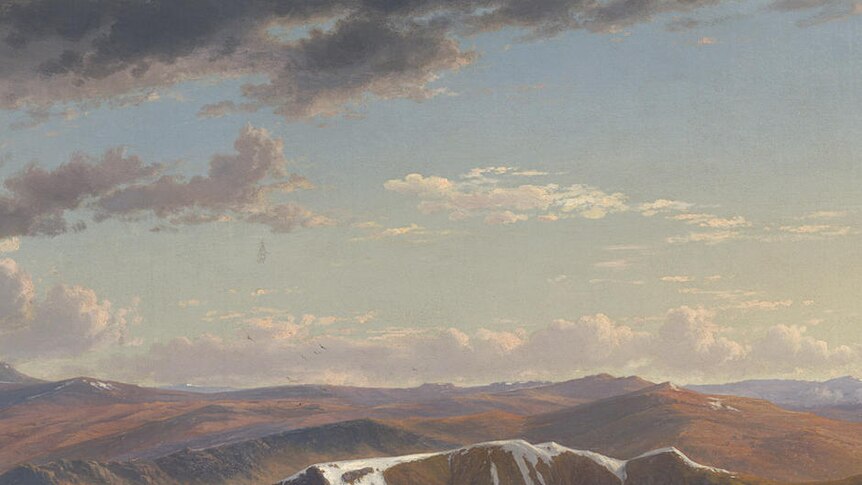 North-east view from the northern top of Mount Kosciusko 1863, oil on canvas.