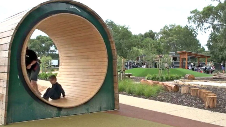 A big mouse wheel is part of a new Adelaide adventure playground