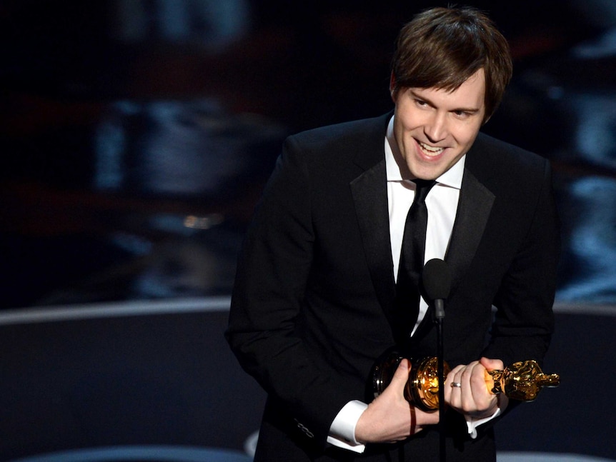 Shawn Christensen accepts his Best Live Action Short Film Oscar.