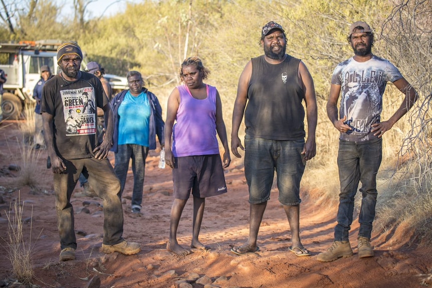 Birriliburu Indigenous rangers Richard Narrier, Caroline Long, Trisha Williams, Delston Ashwin and Nathaniel Wongawol